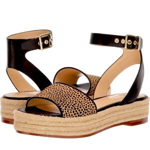 NWOB Vince Camuto Kathalia Espadrille Sandals- Natural Calf Hair, Size 8